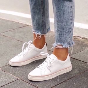 NWT Jo Mercer White Leather Sneakers